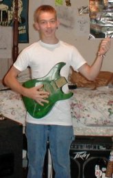 philip and his future guitar i was building for him.